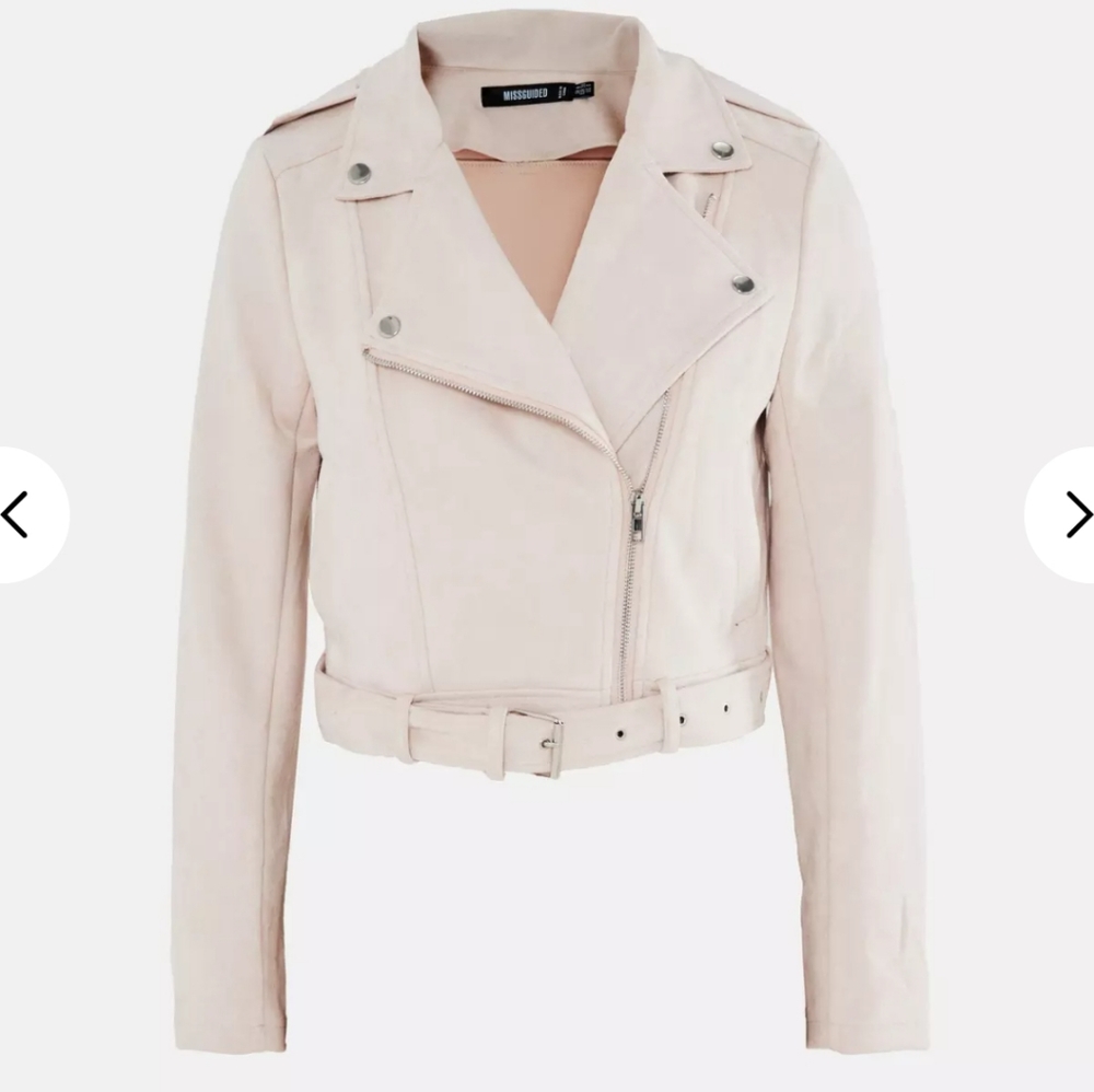 Missguided Faux Suede Bonded Biker Jacket